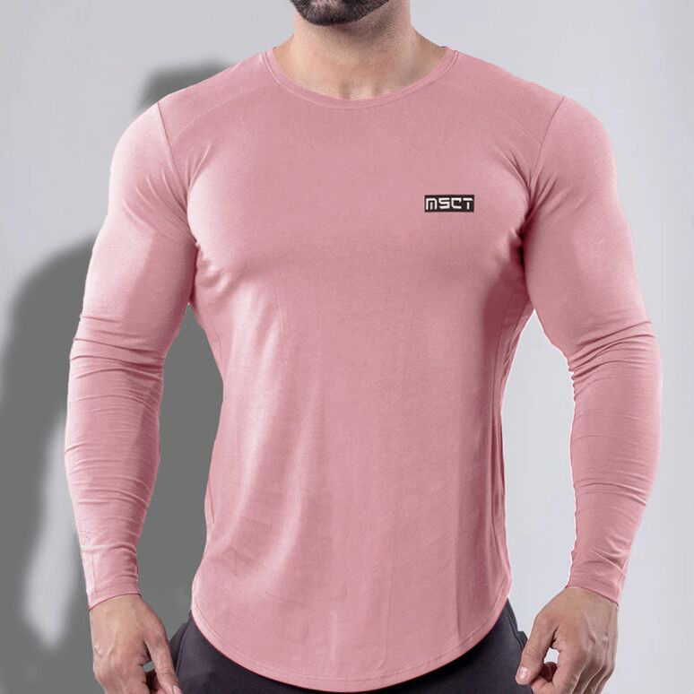 Muscle captain fitness tide brand sports long-sleeved T-shirt tights male brothers basketball running training fitness clothes