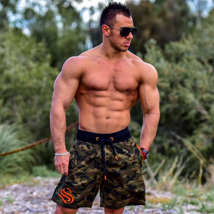 Cơ bắp captain america mùa hè giản dị ngụy trang thể thao quần short nam anh tập thể dục chạy đào tạo lỏng thở năm quần quần đùi nike