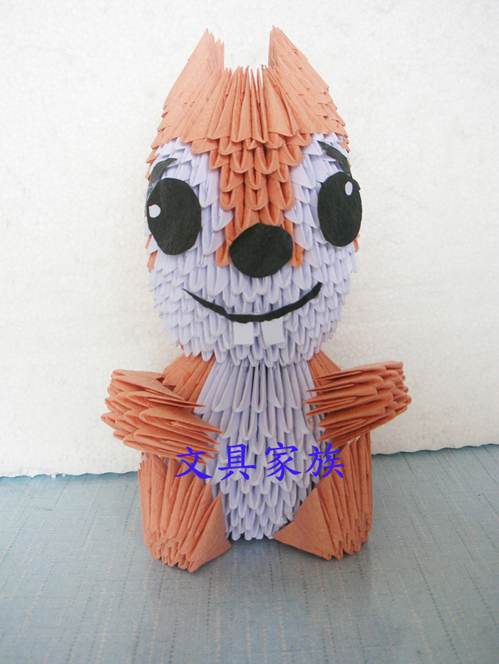 Triangle plug-in paper finished manual creative DIY birthday gift couples honoring cute squirrel stereo