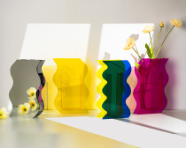 ins acrylic vase Nordic color geometric modeling dried flowers Cute flower art decoration Flower flower vase