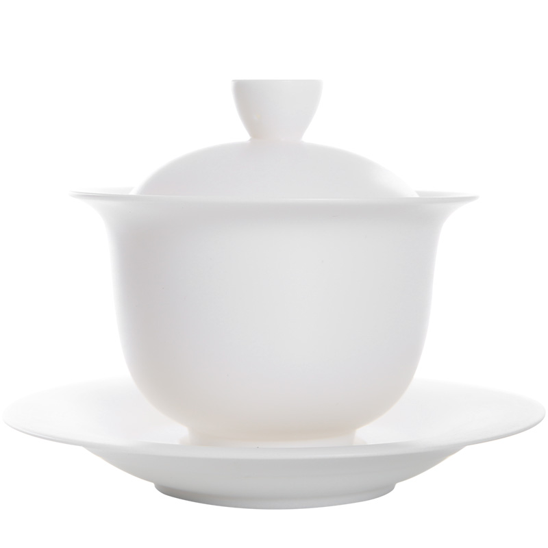 Dehua white porcelain only three tureen ceramic cups manual biscuit firing home the teapot tea bowl size kung fu tea set