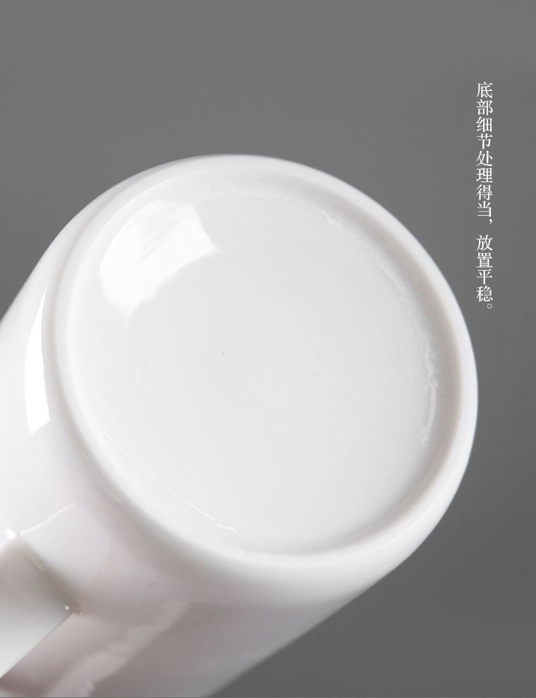 The professor dehua white porcelain tea cups with cover filter home office personal meeting glass ceramic mugs