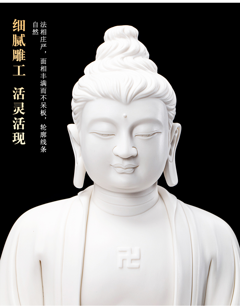 Dehua biscuit firing guanyin ceramic Buddha zen porch place cloak that occupy the home sitting room to be safe