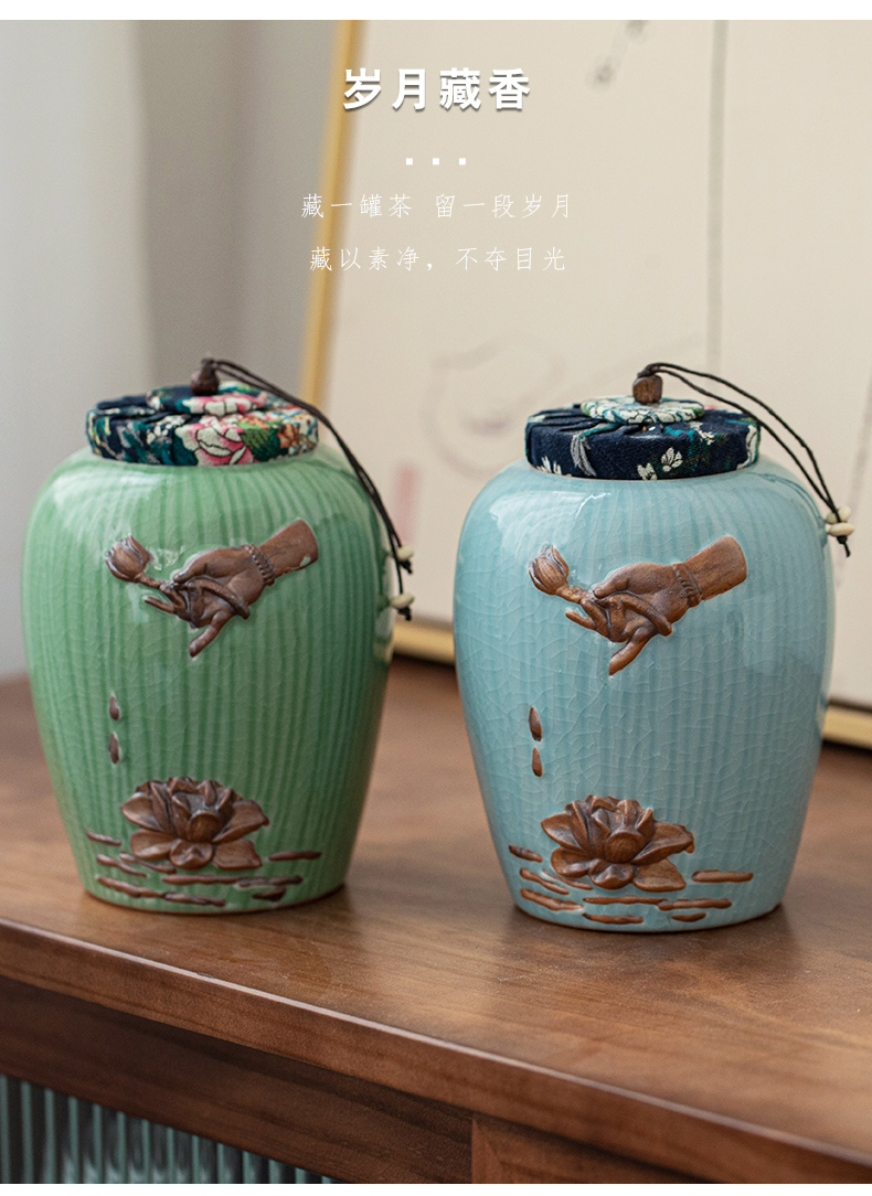 Caddy fixings portable elder brother up with ceramic seal tank mini size of household moistureproof travel POTS tea box storehouse