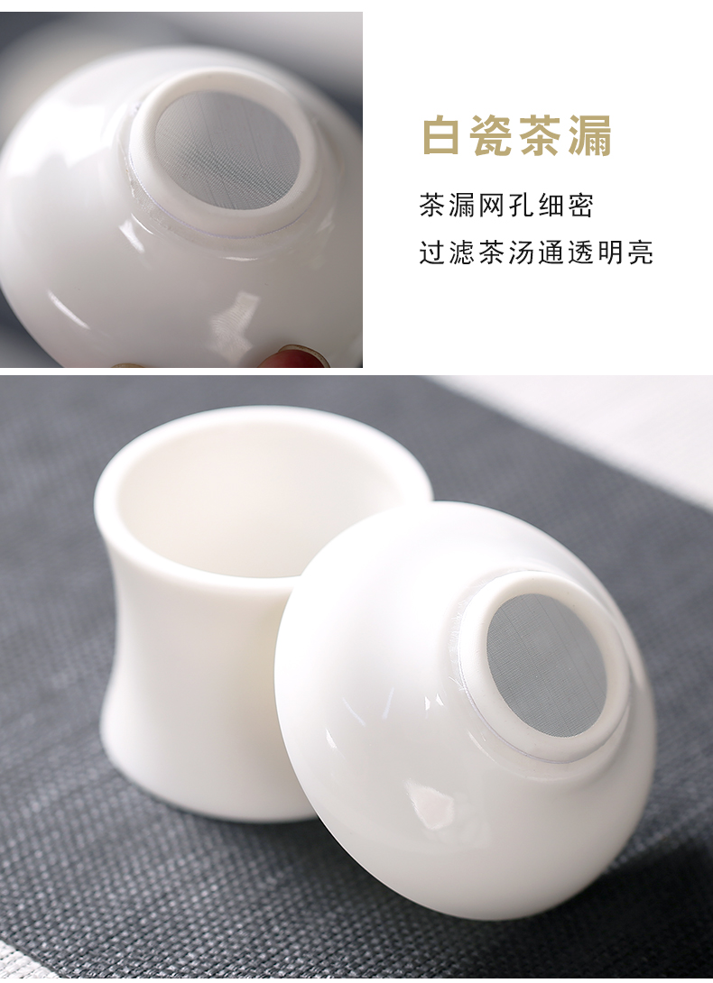 Dehua white porcelain kung fu tea sets, small office home sitting room of Chinese style is contracted teapot cup ceramic tureen