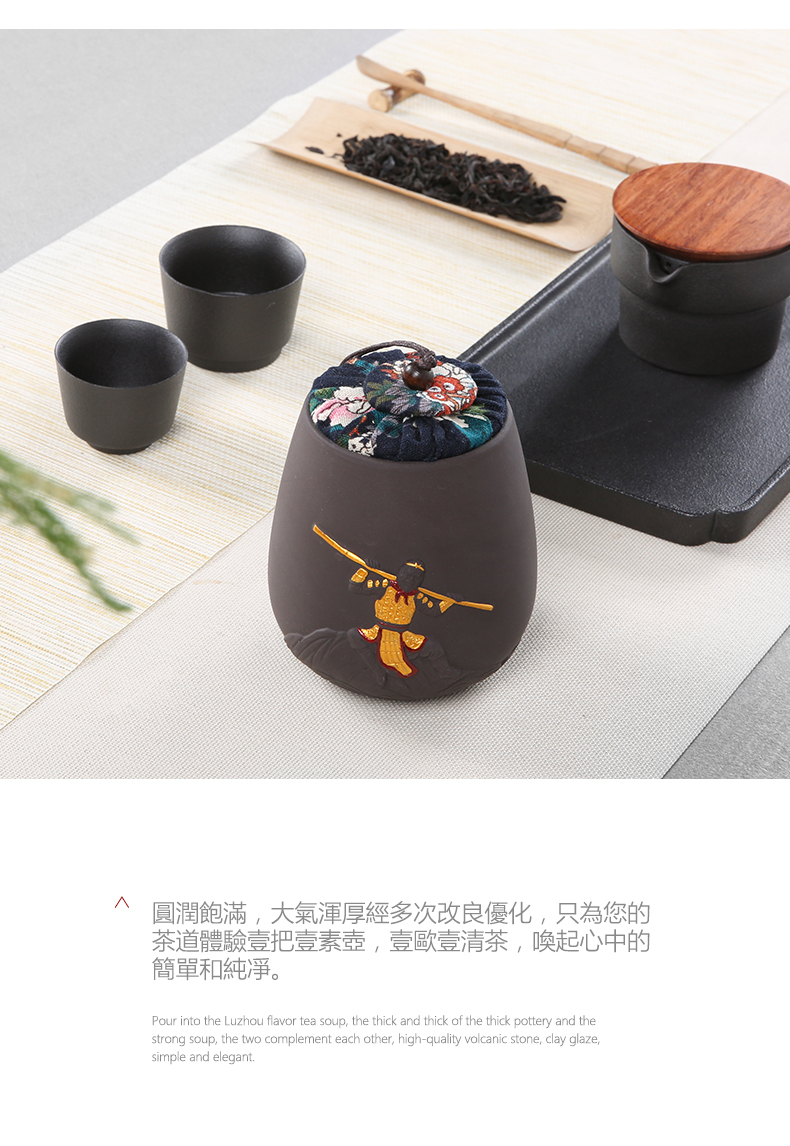 Sun wukong was creative ceramic violet arenaceous caddy fixings sealed tank storage POTS medium portable custom home to travel