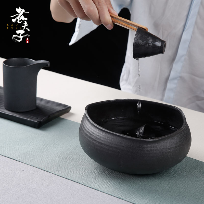 The professor triangle coarse pottery tea wash to ceramic wash bowl washing dishes kung fu tea accessories cup hot wash to The writing brush washer from cylinder