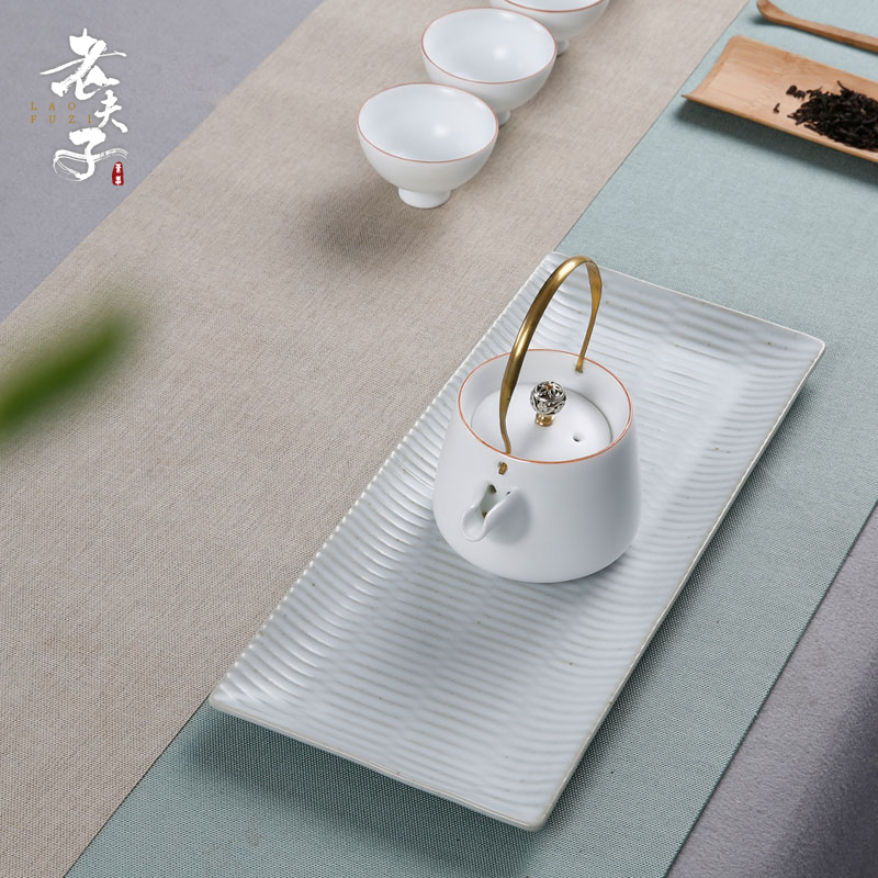 The professor ceramic tea tray was Japanese contracted a rectangle thick TaoGan mercifully kung fu tea tea saucer dish