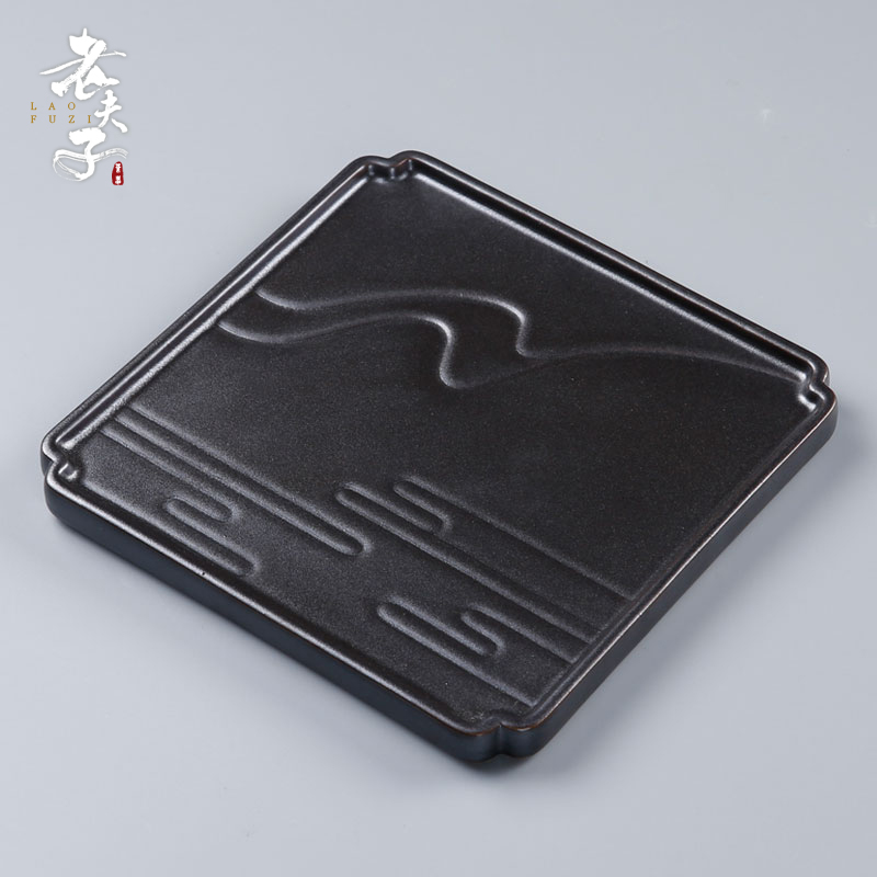 The professor Japanese contracted coarse TaoGan sets of kung fu tea tray ceramic tea set bearing pot tea saucer dish home