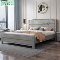 All solid wood bed 18 meters American luxury double master bedroom white 1 5m high box storage modern simple wedding bed