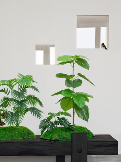 Simulated Green Plants for Landscaping, Indoor Landscaping, Window Display Scene Layout, Moss, Artificial Plants for Decoration, Fake Trees under Stairs