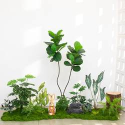 Simulated Green Plant Combination Landscaping Fake Plant Landscape Moss Stairs Shopping Mall Fake Tree Indoor Potted Decorative Ornaments