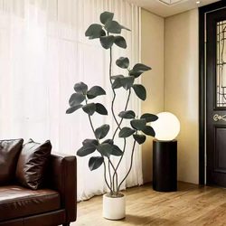 Artificial Green Plant Classy Accessible Luxury Black King Kong Rubber Tree Indoor Living Room Decoration Bionic Fake Plant Floor Ornaments