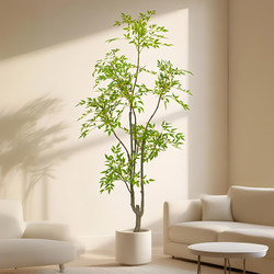 Artificial Green Plant, Nandina Bamboo Potted Plant, Light Luxury Indoor Living Room Sofa Side Decoration, Trendy Plant Landscaping Decoration, Fake Tree