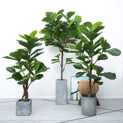 Fiddle Leaf Fig Scandinavian Green Plant Accessible Luxury Artificial Plant Turtle Leaf Bonsai Potted Rubber Tree Living Room Artificial Tree Ornaments