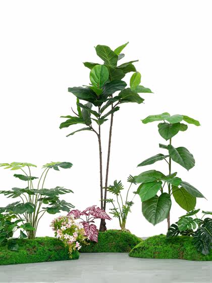 Simulated Green Plants for Landscaping, Indoor Landscaping, Window Display Scene Layout, Moss, Artificial Plants for Decoration, Fake Trees under Stairs