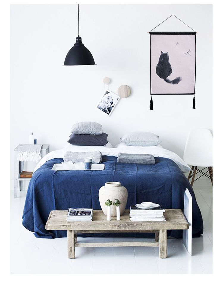Ông Ma phong cách Nhật Bản đơn giản vẽ tranh trang trí tấm thảm sofa phòng khách tường không khung tranh tấm thảm hiên nhà bức tranh tường - Tapestry 	thảm treo tường hình biển
