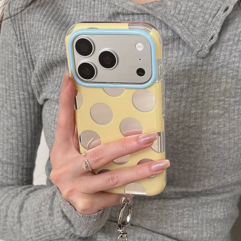 Suitable for Apple 17 Pro Max Phone Case, New 2026 Model with Curved Edges, Double-Layer Colorful Silver Polka Dots, iPhone 16 Pro Max Creative Full Coverage, 15 Pro Super Nice, 17 High-End Feel with Pendant for Women Suitable for Apple 17 Pro Max Phone Case, New 2026 Model with Curved Edges, Double-Layer Colorful Silver Polka Dots, iPhone 16 Pro Max Creative Full Coverage, 15 Pro Super Nice, 17 High-End Feel with Pendant for Women