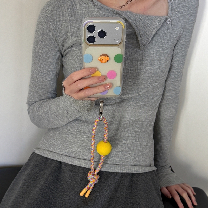 Suitable for Apple 17Promax Mobile Phone Case, New 2026 Semi-Transparent Yellow Colorful Polka Dot Cute Dog Iphone16Promax Full-Cover Ins Style 15Pro High-End Feel with Lanyard 17 Protective Case Suitable for Apple 17Promax Mobile Phone Case, New 2026 Semi-Transparent Yellow Colorful Polka Dot Cute Dog Iphone16Promax Full-Cover Ins Style 15Pro High-End Feel with Lanyard 17 Protective Case