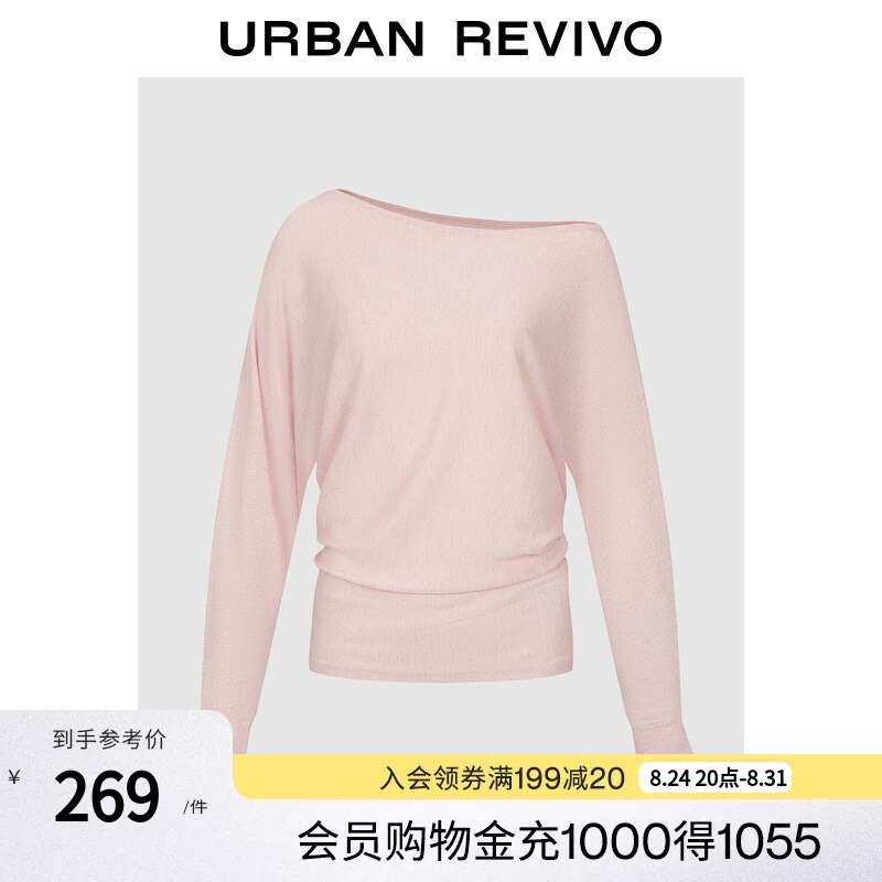 Ur2026 Autumn New Women's Fashion Casual Ruched Off-Shoulder Knit Top Uwj960072 Ur2026 Autumn New Women's Fashion Casual Ruched Off-Shoulder Knit Top Uwj960072