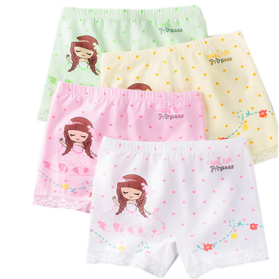 Children's boxer little girl bottoming shorts girls safety pants anti-light cotton insurance pants summer thin underwear