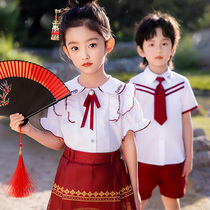 Primary School Childrens Summer Hanfu Performance Suit Singing Class Dress Kindergarten Mati Dress Dance 61 Childrens Day Costume