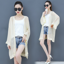 Sunscreen jacket 2021 new summer and thin fairy sunscreen woman mid-length cardiovert snow-spinning blouse 100 lapped sweetness