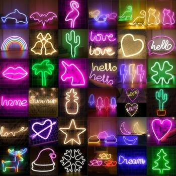 Gaming room led neon atmosphere light hole board decoration