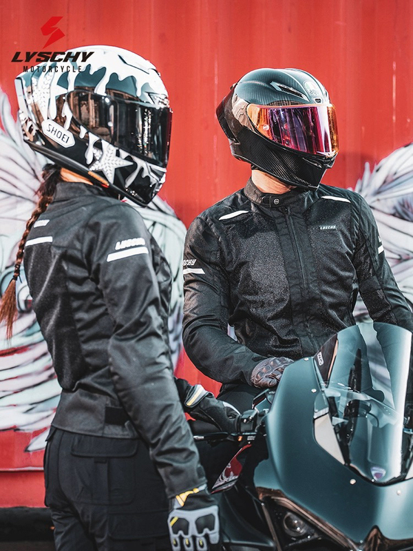 Lyschy Motorcycle Riding Suit Summer Mesh Men's and Women's Anti-Fall Breathable Motorcycle Racing Suit Jacket for Commuting