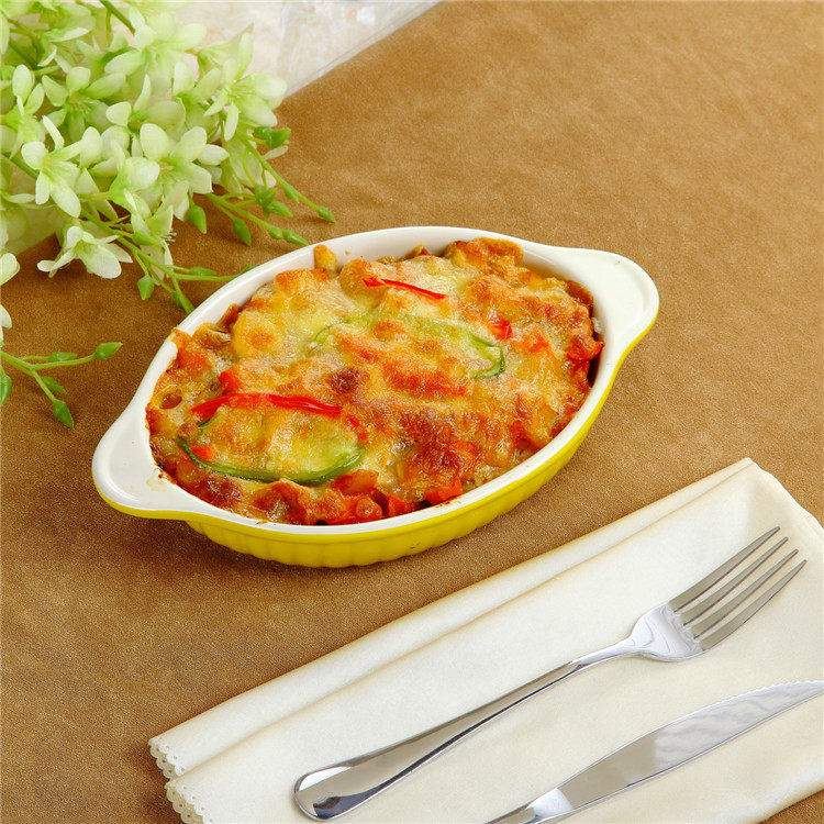 Oval Bill-ear Single Ceramic Roast Dish Roaster Disk Baking Disk Special Disk