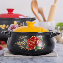 Castile pot soup hot hot heat resistant high temperature large belly type black casser ceramic household stew soup heat resistant cooker health soup pot