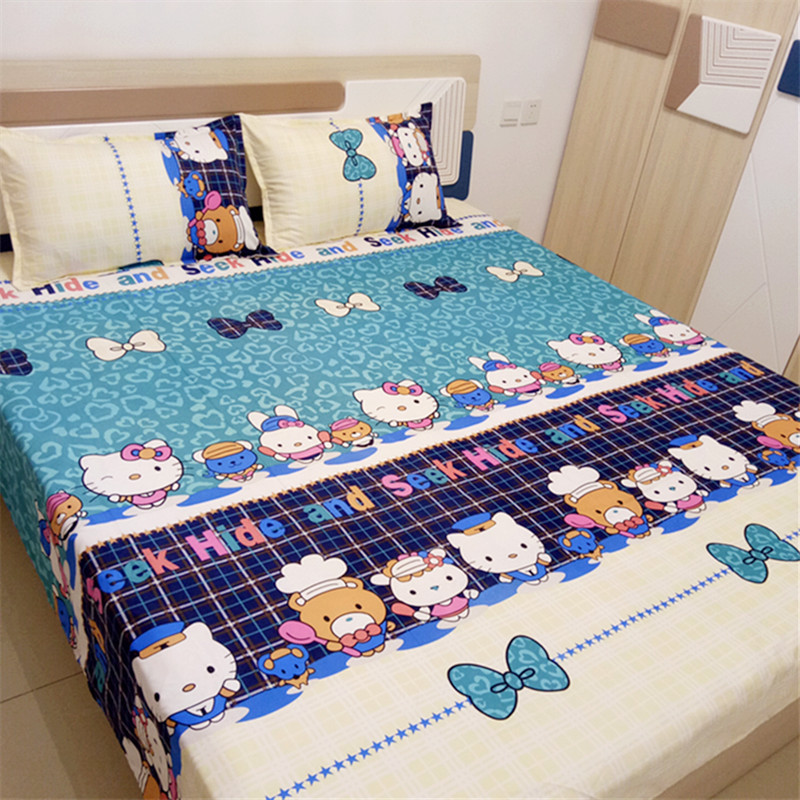 Twill không bông đơn giường đơn hoạt hình Doraemon 1 m 2 tấm trải giường học sinh Ký túc xá phòng ngủ giường tầng - Khăn trải giường drap giường mát lạnh