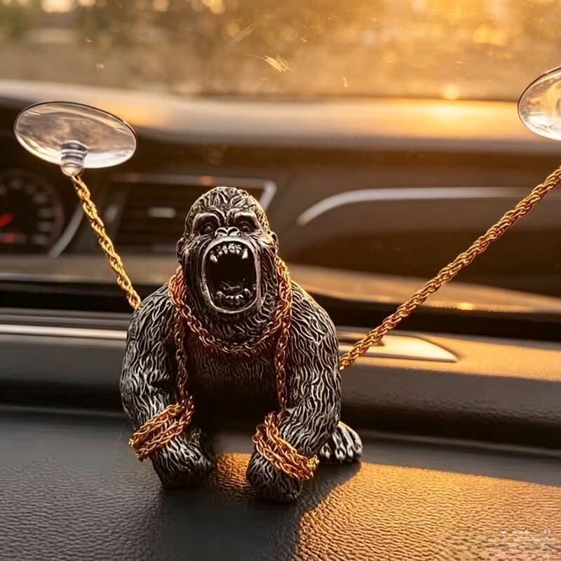 Gorilla King Kong Car Decoration Ornaments, Violent Monkey, Mighty and Domineering, Bound Gorilla Decorative Art Piece
