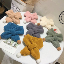 Scarf bib winter boys and girls baby cashmere 6 months-4 years old 1 autumn and winter Children Baby cross collar