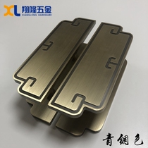 New Chinese door handle big pull handle antique copper glass door handle hotel wooden door handle black custom LOGO