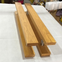 Custom glass door handle Chinese antique log carving solid wood door push-pull door handle custom LOGO