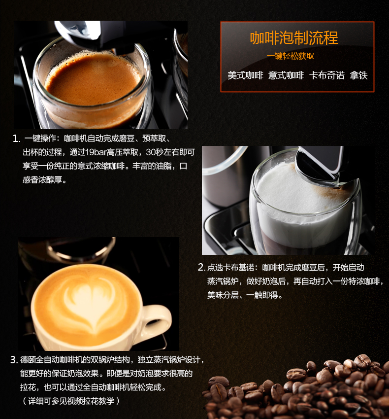 máy pha cafe faema 德 DE-560 máy pha nước cảm ứng tự động máy pha cà phê tự động tại nhà văn phòng kinh doanh Ý - Máy pha cà phê máy xay cà phê hc600