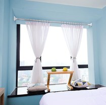 Shower curtain rod without drilling free punch curtain rod bracket balcony 50-80cm stainless steel-free holes