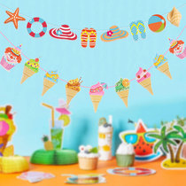 Kindergarten ring creation material Forest plant leaf hanging shop Hawaiian style party theme event layout