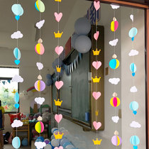 Kindergarten autumn ring creation material Star Cloud Flower hanging decoration classroom natural corner area Forest top decoration