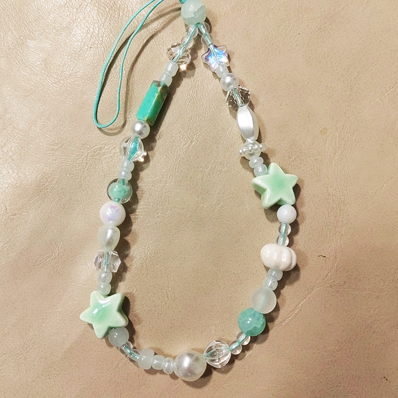 Original Mint Mambo Ceramic Star Beads Trendy Ins Style Girly Lanyard Anti-Lost Accessory Exquisite DIY