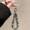 Luxurious and High-End Crystal Handbag Chain Wrist Strap Short Lanyard with Clip Phone Case Keychain Bag Pendant Trendy