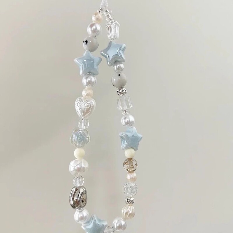 Mobile Phone Chain with a Fresh Blue Star Design, Simple Phone Case Lanyard, New Ccd Camera Lanyard, Polaroid-Style Accessory