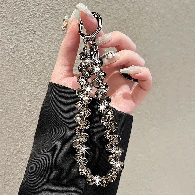 Luxurious and High-End Crystal Handbag Chain Wrist Strap Short Lanyard with Clip Phone Case Keychain Bag Pendant Trendy
