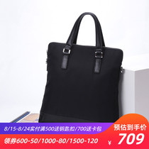  ELLE HOMME nylon mens bag water repellent shoulder bag mens business vertical portable briefcase oblique cloth bag