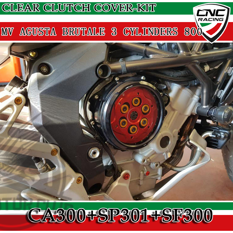 Italian CNC retrofit transparent clutch side cover suitable for MV Brutale 800 RR RC B800