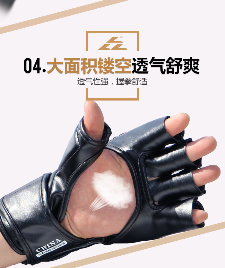 Găng tay đấm bốc nửa ngón tay Sandbag Sanda tập luyện chiến đấu găng tay mma chiến đấu võ thuật Muay Thái võ thuật Taekwondo dụng cụ tập boxing cho bé