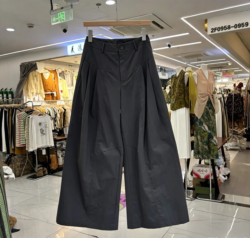 European Goods 78007 Genuine Korean Style Casual Wide-Leg Pants for Women 2026 Summer New Loose Slimming Versatile Straight-Leg Pants
