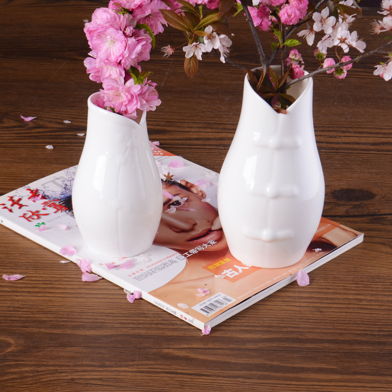 Tangshan Bone Vase Vase Modern simple pure white ceramic small vase living room table fitting art gift