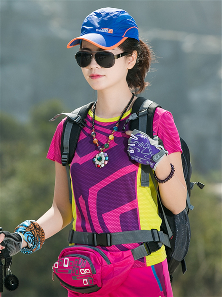 Summer outdoor quick-drying T-shirt women's short-sleeved sports quick-drying clothes short-sleeved T-shirt hiking mountaineering breathable moisture-absorbing sweatshirt